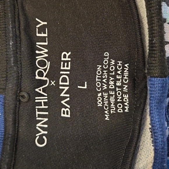 CYNTHIA ROWLEY X BANDIER CALI/YORK CROPPED LONG SLEEVE SWEATSHIRT. SIZE LARGE. - Picture 3 of 8